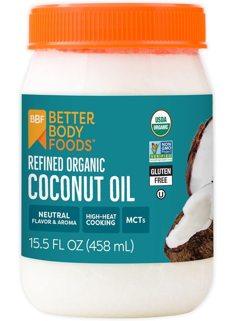 BetterBody Foods Organic Naturally Refined Coconut Oil With Neutral Flavor And Aroma 458 ml - Image 1